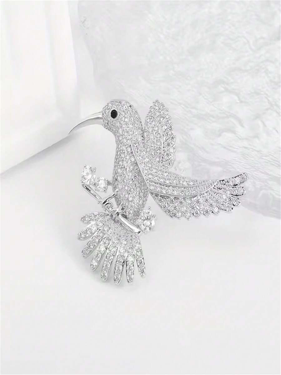 1PC Exquisite And Shiny Rhinestone Hummingbird Brooch - A Fashionable, Charming, Elegant And Romantic Accessory For Women's Clothing - The Perfect Gift For Weddings And Banquets - Multicolor - View 1