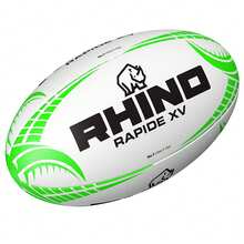 RHINO Rapide XV Rugby Ball (White/Green) - 100% Mixed - (CS100) - White - View 2