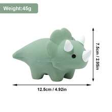 恐龙宠物乳胶磨牙玩具，清洁牙齿发声玩具，缓解无聊，适合泰迪犬、贵宾犬和小型犬 - 彩色 - 查看 14