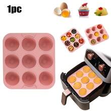 2pcs Silicone Air Fryer Liners, Muffin Pan - Reusable Non-Stick Baking Mats With Cupcake/Square Molds, Fit For Instant Pot/Air Fryer Oven, Easy Release & Clean, Compatible With Mini Frittatas, Tarts, Quiches (Black) - Multicolor - View 16