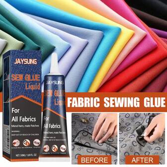 Fabric Mending Glue, Needle And Thread Fabric Glue For Sofa, Cushion, Clothing