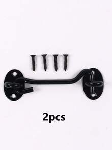 1PC 4-Inch Barn Door Lock Hardware, Slide Lock Eye Hook Latch With Screws, Rust-Resistant Metal Latch For Privacy Hook Locks For Interior Doors, Windows, Wood Fences, Garage Doors