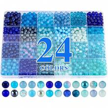 About 960PCS 6mm Glass Beads Bracelet Making Kit,24 Assorted Colorful Glass Beads For Bracelet And Jewelry Making And DIY Crafts,Friendship Bracelets - Bead - View 13
