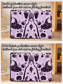 Ốp lưng máy tính bảng họa tiết minh họa yếu tố phù thủy, phù hợp với IPad 9.7/10.2/10.5/10.9/12.9/Pro 11 (thế hệ thứ 10), tương thích với Samsung Galaxy Tab S6 Lite phiên bản 10.4 inch, tương thích với Kindle Paperwhite thế hệ thứ 12 năm 2024, Kindle (thế hệ thứ 11) năm 2022 và Kobo Clara Color, được trang bị khả năng chống rơi nhẹ và chức năng đánh thức/ngủ thông minh theo chiều dọc/tự động. - Nhiều màu - Xem 9