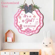 1pc Personalized Wooden Baby Boy Birth Announcement Plaque, Customizable Text And Blessings, Welcome Baby, Newborn Commemoration, Vintage Blue Wooden Wall Art Decor, Perfect For Nursery, Wedding, Birthday And Holiday Decoration, Home Decor - Blue - View 15