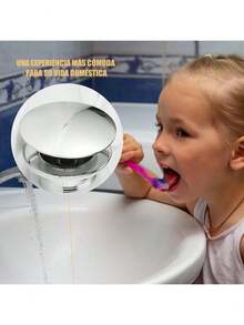 REDDRAGON Tapón de Drenaje del Fregadero, Desagüe de Pileta de Acero Inoxidable, Tapón de Drenaje Emergente del Baño, Drenaje Sin Orificio de Desbordamiento para Cocina, Antiobstrucción - 1 - Ver 6