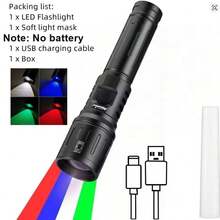 Alonefire X94 Multifunctional Portable Zoom Rgb Flashlight Creative Portrait Atmosphere Light Emergency Light Adventure Camping Tactical Lanterns