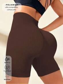 3 SEAMLESS RIBBED SHORTS KIT – HIGH COMPRESSION - Pto/ Brown/ Blue - View 5