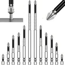 12-Pack Magnetic Screwdriver Bit Set | S2 Alloy PH/Hex/Torx Tips - Rust-Resistant & Anti-Slip | Precision Electronics/Furniture/Auto Repair Kit | Fast Shipping - Silver - View 12