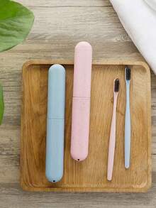 1/2 pezzi Custodia da viaggio per spazzolino, custodia per spazzolino da viaggio senza formaldeide per la cura personale, custodia per spazzolino in paglia di grano di alta qualità, custodia per spazzolino portatile antipolvere - igienica e adatta ai viaggi, con 4 opzioni di colore, design compatto e durevole per l'uso quotidiano e la cura orale durante gli spostamenti, custodia protettiva per spazzolino