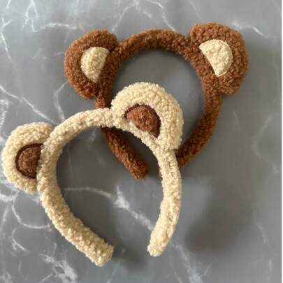 Plush Cat Ear Headband Retro Leopard Print Hair Scrunchie Cute Holiday Accessories Fashionable Hair Clip Ribbon Hair Hoop