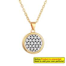 Aromatherapy Essential Oil Diffuser Necklace Tree Of Life Pattern Stainless Steel Locket Pendant Gift For Women And Girls - Gold - View 20