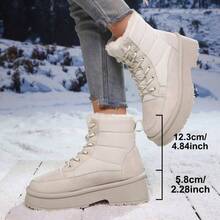 2025 Winter Women's Fashion Thick Warm Lining Anti- Snow Boots - Apricot - View 3