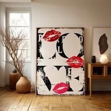 1 Stück rahmenloses modisches Liebeswandplakat, minimalistisches Typografie-Kuss-Poster, Y2K-ästhetische Raumdekoration, moderne Liebeszitatkunst, FunkyPosters, Schlafzimmerdekoration, Wanddrucke für Räume, Studentenwohnheim-Grundausstattung