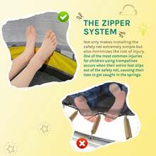 12FT Springless Trampoline For Kids And Adults - Recreational Trampolines With AntiRust Coating - Bungee Cords Outdoor Trampoline For Kids - No-Gap Design Zipper System