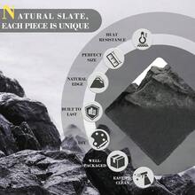 - Posavasos de pizarrn con soporte de metal, juego de 8 posavasos negros, juego de posavasos de piedra de 4 pulgadas, proteccin de mesa para el hogar, al aire ltima intervensin, cocina - Cuadrado de 8 piezas - Ver 4