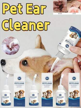 2pcs Pet Ear Drops Are Suitable For Cats And Dogs - Effectively Clean Earwax, Debris And Secretions, And Keep The Ear Canal Clean. The Ergonomic Tubular Design Makes It Easy To Use Precisely. Each Bottle Has A Capacity Of 2.03 Ounces (Ideal Care Length, Avoiding Excessive Waste).