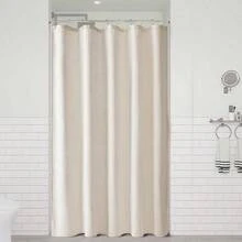 Oatmeal Linen Shower Curtain, Cloth Textured Fabric Shower Curtain Set, Simple Elegant Modern Farmhouse Country Ultra Thick Bath Curtains For Bathroom,Water Repellent,54x78{"Color_name":"Oatmeal","Size_name":"54\"Wx78\"L(Packof1)"} - 多色6 - 查看 8