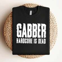 180g pure Cotton Gabber T Shirt Hardcore is Dead 90's Hard Techno Women Top Graphic Tees designer clothes Comfortable Casual Soft Versatile Top For Everyday Wear Print Round Neck Short Sleeve Slightly fashion T-Shirt For Women Casual streetwear Unisex Stylish female - Negro - Ver 4