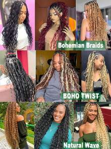 Long Deep Wave Braiding Hair 30 Inch Ocean Wave Crochet Hair Synthetic Deep Curly Crochet Hair Extensions For Women - Multicolor - View 8