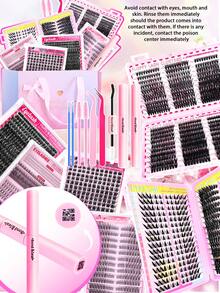 Bộ 2296/480/416 miếng mi giả riêng lẻ dung lượng cao, hiệu ứng trang điểm tự nhiên, kiểu hoạt hình và mắt mèo, nhiều loại mi giả khác nhau, hiệu ứng mi dưới tự nhiên, dày dặn, siêu mềm mại và nhẹ, bộ dụng cụ nối mi tự làm bao gồm dụng cụ trang điểm, keo dán, nhíp, cọ chải mi, phù hợp cho người mới bắt đầu sử dụng tại nhà, hàng ngày và làm quà tặng. - màu đen - Xem 2