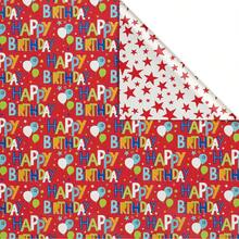 Saludos Americanos 175 pies cuadradosPapel de regalo reversible, para cumpleaños, letras de feliz cumpleaños y estrellas (1 rollo jumbo, 30 pulgadas x 70 pies) - Rosa y cheurón - Ver 9