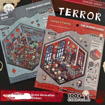 1 件 Tiradon 冒险微型场景贴纸，适合作为生日或节日礼物送给孩子，以提高注意力