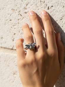 1pc Minimalist Unique 925 Sterling Silver Bee Ring, Exquisite Jewelry Gift For Women - Bee Ring - View 5