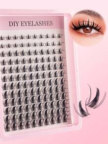 192 Pieces Fairy Eyelash Clusters 9-18mm Comic Eyelash Cluster C Curl - Wide Span DIY Eyelash Extension Wet Spiked Anime Eyelashes Single False Eyelash Cluster With 0.05mm Ultra-Thin Invisible Eyelashes With Eyelash Clusters, Eyelash Clusters, Single Eyelashes, Eyelashes, False Eyelashes - D - View 8