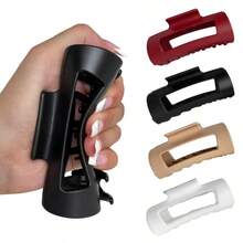 Large Size 5.1-Inch Soft Plastic Claw Clip, Soft & Cozy Non-Slip Round Cloud Claw Clips, Squishy Flexible Hair Clips For Women, Unsnappable Design For Thick Or Fine Hair, Strong Hold With All-Day Comfort