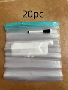 20 szt. wytrzymałych toreb do mrożenia | Bardzo duże torby do przechowywania żywności z zamknięciem strunowym, 31,5 x 26,5 cm | Grube plastikowe torby wielokrotnego użytku do przechowywania mrożonek, przygotowywania posiłków i organizacji lodówki | - Wielokolorowe - Zobacz 15