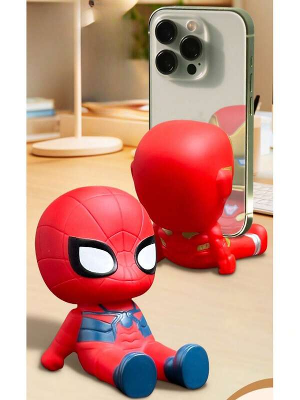 Supporto per telefono cellulare creativo a forma di Spiderman dei cartoni animati, bambola modello Revenge League, decorazione per auto con bambola che scuote la testa