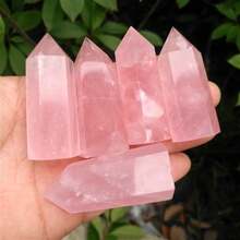 1pc Elegant Rose Quartz Column Crystal - Natural Pink To Magenta Shades, Smooth Polished Hexagonal Prism For Home Decor, Meditation, Jewelry Making - Decorative & Functional Crystal Gift For Valentine's, Weddings, Spiritual Spaces, Rose Quartz Jewelry, Meditation Accessories