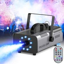 U'King Christmas Party Atmosphere Machine, 1200W RGB Fog Machine Halloween, LED Smoke Machine With Wireless Remote Control, With 14 Colorful LED Lights, Professional Stage Smoke Machine For Parties Concerts Events Weedings Christmas DJ Disco - UK Plug(220-240V) - View 2
