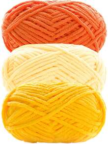 3卷/(140-150克) 中等粗细雪尼尔纱线，适用于手工编织、钩编、DIY圣诞工艺品、圣诞老人、派对装饰，100%聚酯纤维，每卷约50克 - 彩色 - 查看 23