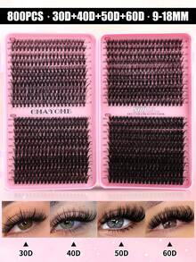 CMAYOME 800pcs Eyelash Extension Kit, DIY Eyelash Extension Set, 30D+40D+50D+60D (9-18mm) Individual Lash Cluster Kit, D Curl Eyelash Extension Set, Includes Glue, Sealant And Eyelash Extension Tools, Suitable For Daily Use, Parties, Travel, Or As A Gift For Family And Friends, Eyelash Clusters, Eyelash Glue, Colle Faux Cils Duo. - Multicolor - View 11