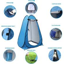 Carpa de Ducha para Acampar, Tienda de Campaa de Privacidad Desplegable para Ducha, Bao Portatil Acampar para Adultos Camping Ligero, para Ampamento, Caminar, Viajar a la Playa Junto al Mar - Azul - Ver 6