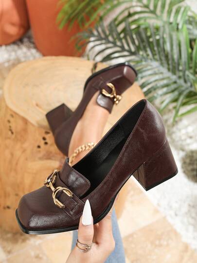 Büyük Beden Kalın Topuklu Elbise Ayakkabıları, Kadınlar İçin Zarif Profesyonel Yüksek Topuklu Ayakkabılar, Resmi Günler, Düğünler, Partiler İçin Uygun, Rahat ve Şık, Bordo Topuklu Ayakkabılar