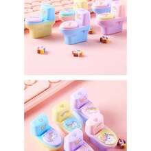 5 Nuevo Sacapuntas Inodoro Goma Unicornio Un Orificio Mejorado Plástico Manual - Multicolor - Ver 3