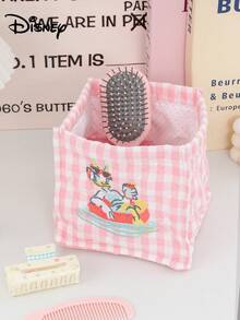 Disney 1个装大容量化妆篮，绣有米妮米奇图案，桌面收纳篮，办公杂物收纳篮，桌面收纳篮，化妆品收纳篮，护肤品收纳篮，婚礼伴娘礼物，妈妈礼物，生日礼物，送给朋友和老师的礼物，家居装饰，浴室客厅卧室装饰。
