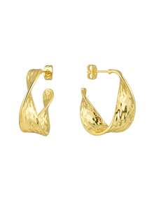 Charm-In 1 Coppia Di Orecchini Alla Moda E Minimalisti In Ottone Placcato Oro 18K, Disegno Creativo, Regalo Per San Valentino, Festa Della Mamma