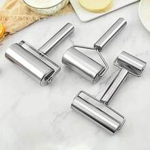 Stainless Steel Double-Roller Dough Rolling Pin – Professional Pastry & Pizza Maker Tool With Non-Slip Handles (6"/10" Dual-Size, Dishwasher ) - Silver(1pc) - View 6