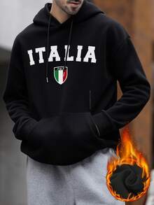 Áo hoodie nam dáng rộng có túi kangaroo kiểu Ý hiệu Zrgoth, thích hợp cho mùa Thu/Đông. - màu đen - Xem 2