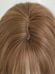 28 Inch Brown Long Waves Wig For Women - Elegant Fluffy Middle Part Curly Wig, Silk Synthetic Heat-Resistant Fiber Hair Wigs For Daily Wear, Music Festival & Ramadan Glam, Cosplay Costume Use - Wig Accessories