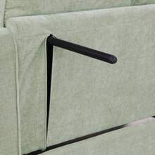 Two-Seater Sofa, Double Sofa Chaise Longue, With Irregular Armrests And Backrests, Footrest With Storage Space, Comes With Two Small Throw Pillows, Suitable For Living Room And Bedroom - Cyan - Màu xanh Bạc hà - Xem 8