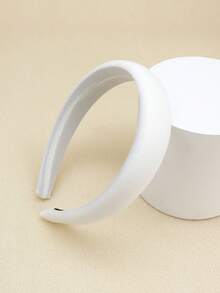 1pc Women's Full Coverage White Headband, Sponge Elevation Vertex Hair Accessory, Simple & Versatile Hairband Hair Hoop ,Home,Skincare Headband Head Accessories - White - View 3