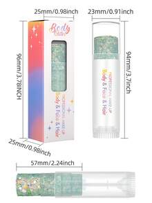 1 件彩虹美人鱼荧光笔棒，超亮发光闪光凝胶化妆棒，适用于身体、面部、头发，适合节日、俱乐部、婚礼、户外活动 - 彩色 - 查看 4