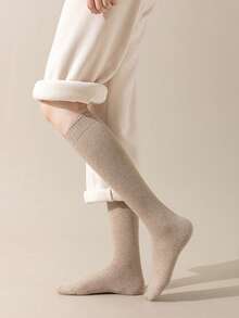 4 pares/2 pares/1 par Calcetines de lana gruesos para mujer, cálidos para uso diario y atuendos en casa