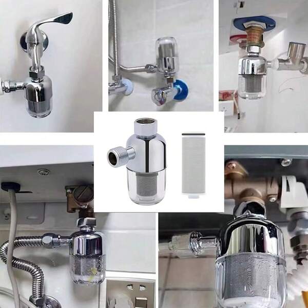 Durable Stainless Steel High Pressure Pre-Filter - Replaceable Filter Cartridge, Suitable For Wall-Mounted Water Tank Inlet, Prevents Washing Scale - No Power Consumption, Easy Threaded Installation, Suitable For Shower, Sink, Washing Machine, Kitchen