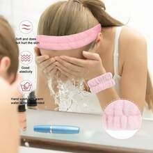 Dây đeo cổ tay giặt bằng sợi nhỏ thời trang Scrunchies Băng đô phồng Băng đô bọt biển dùng để rửa mặt, trang điểm khi tắm, chăm sóc da - Nhiều màu - Xem 1